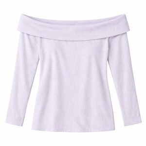 Lilac Off The Shoulder Knit Sweater